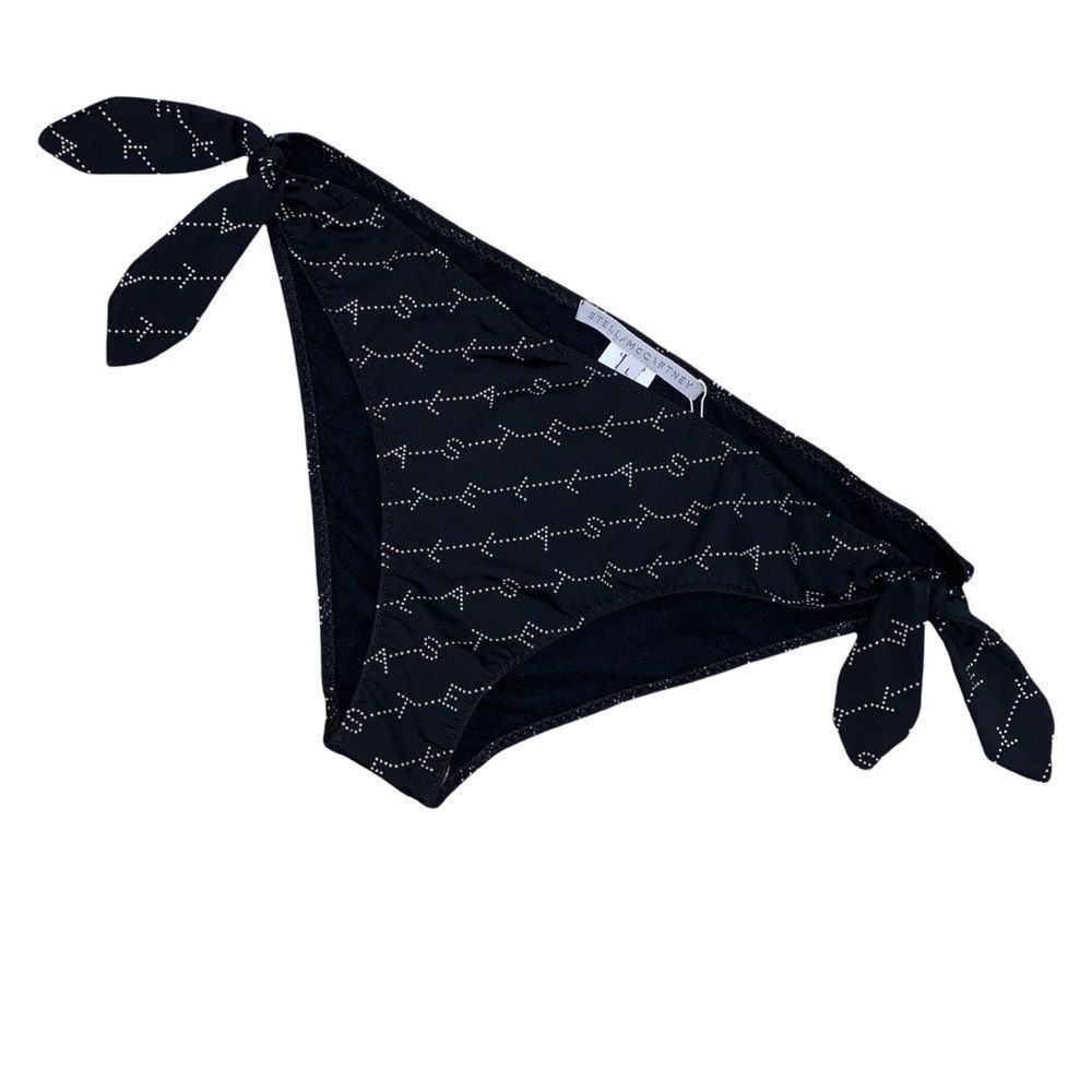 NEW Stella McCartney Black Monogram Bikini Size L
